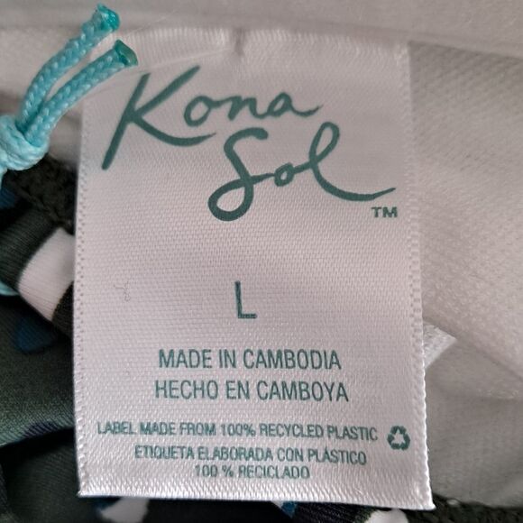 Kona Sol Striped Tankini Top Oxford Blue White Large - Picture 6 of 9